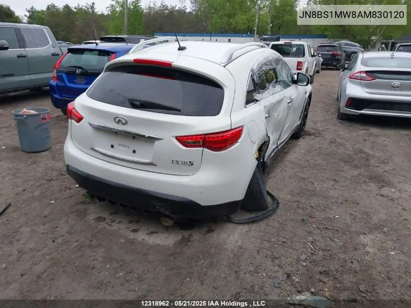 2010 Infiniti Fx50 VIN: JN8BS1MW8AM830120 Lot: 12318962