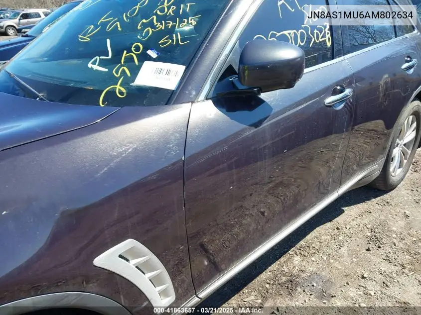 2010 Infiniti Fx35 VIN: JN8AS1MU6AM802634 Lot: 41863657