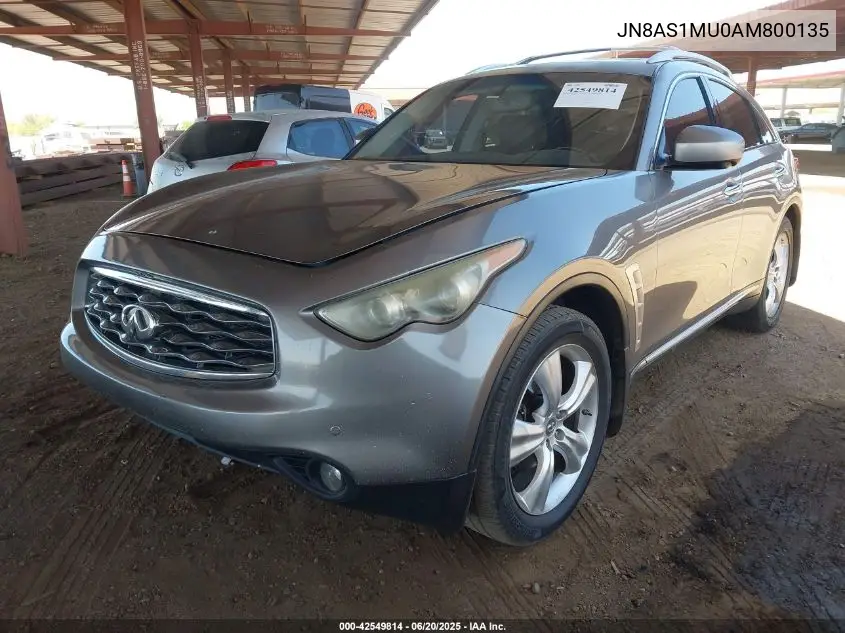 2010 Infiniti Fx35 VIN: JN8AS1MU0AM800135 Lot: 42549814
