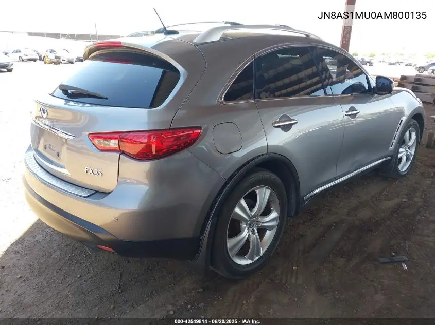 2010 Infiniti Fx35 VIN: JN8AS1MU0AM800135 Lot: 42549814
