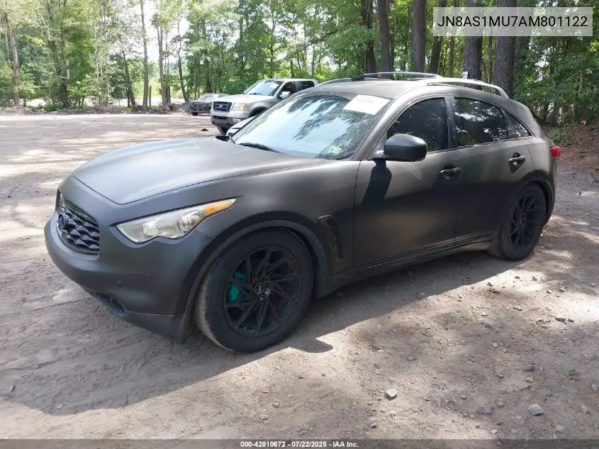 2010 Infiniti Fx35 VIN: JN8AS1MU7AM801122 Lot: 42810672