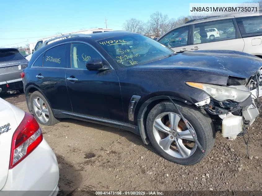 2011 Infiniti Fx35 VIN: JN8AS1MWXBM735071 Lot: 41473156