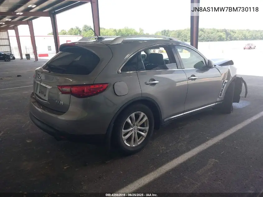 2011 Infiniti Fx35 VIN: JN8AS1MW7BM730118 Lot: 42582515