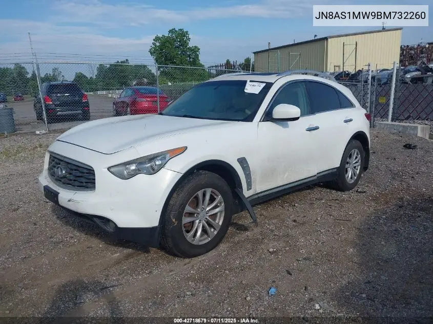 2011 Infiniti Fx35 VIN: JN8AS1MW9BM732260 Lot: 42718679