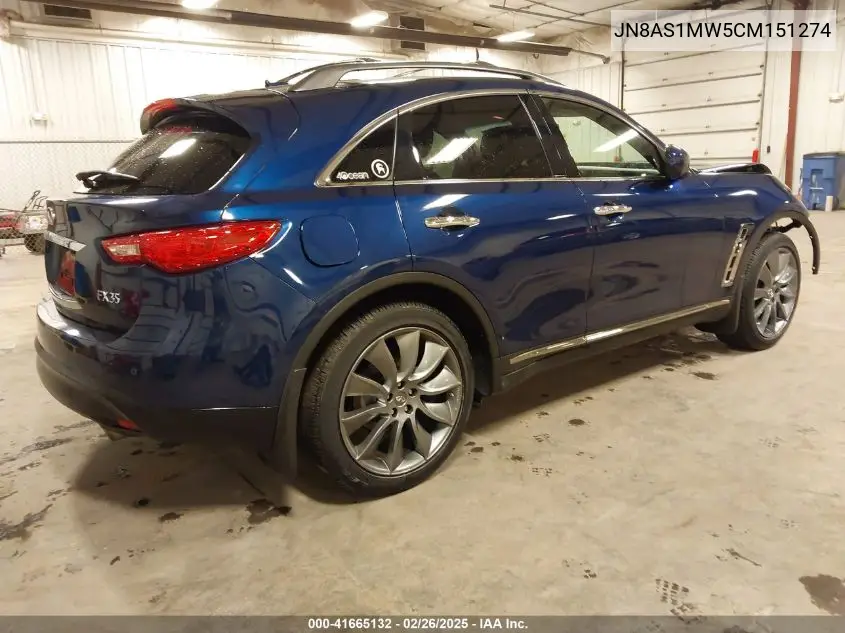 2012 Infiniti Fx35 Limited Edition VIN: JN8AS1MW5CM151274 Lot: 41665132