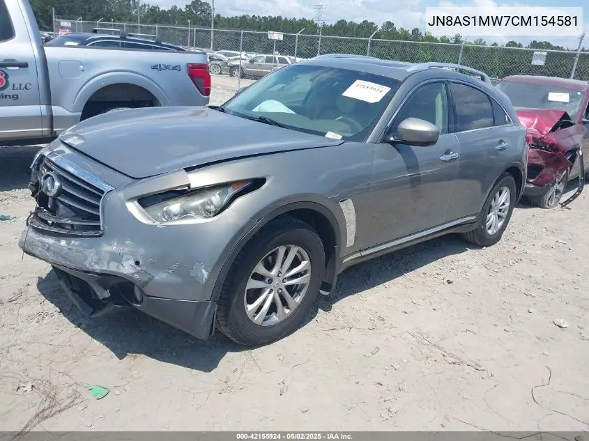 2012 Infiniti Fx35 VIN: JN8AS1MW7CM154581 Lot: 42155924
