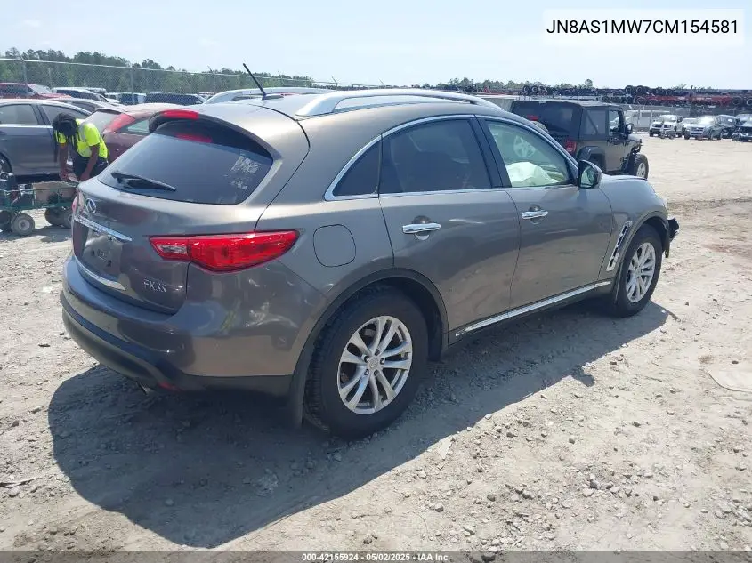 2012 Infiniti Fx35 VIN: JN8AS1MW7CM154581 Lot: 42155924