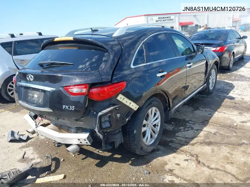 2012 Infiniti Fx35 VIN: JN8AS1MU4CM120726 Lot: 42228636
