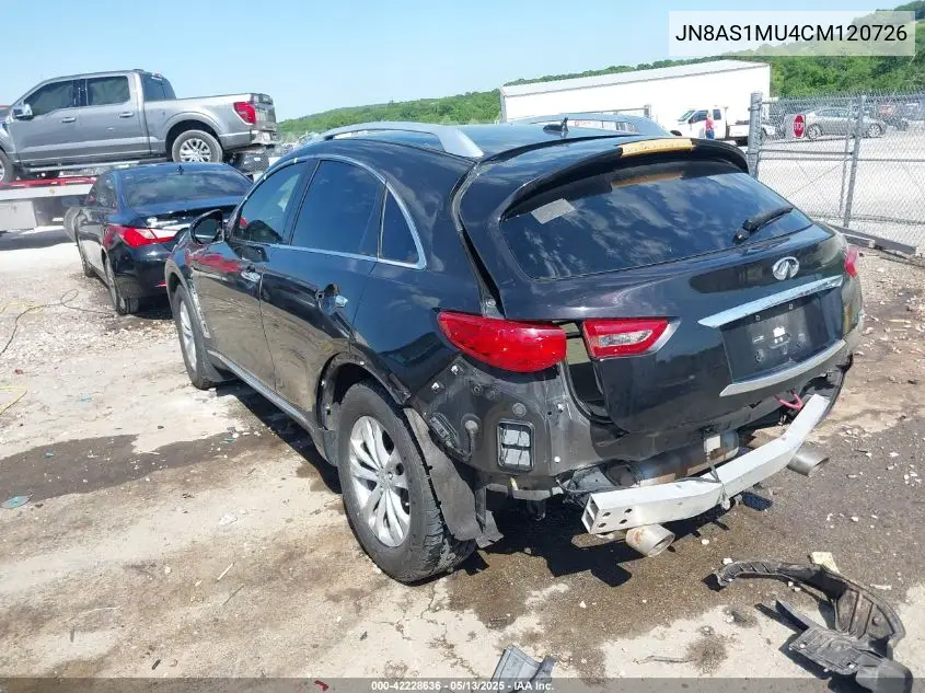 2012 Infiniti Fx35 VIN: JN8AS1MU4CM120726 Lot: 42228636