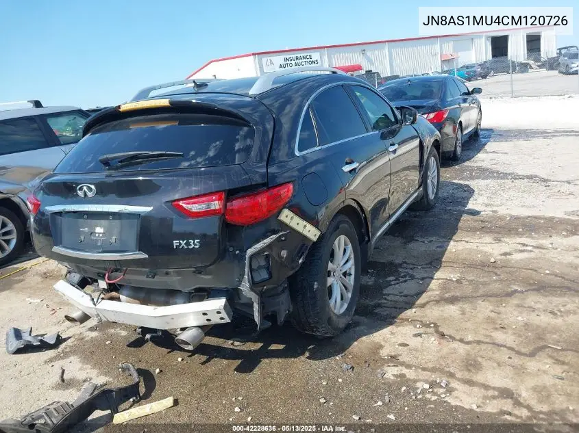 2012 Infiniti Fx35 VIN: JN8AS1MU4CM120726 Lot: 42228636