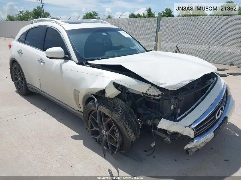 2012 Infiniti Fx35 VIN: JN8AS1MU8CM121362 Lot: 42702790