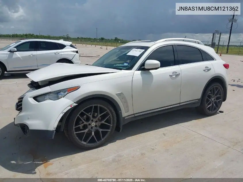 2012 Infiniti Fx35 VIN: JN8AS1MU8CM121362 Lot: 42702790