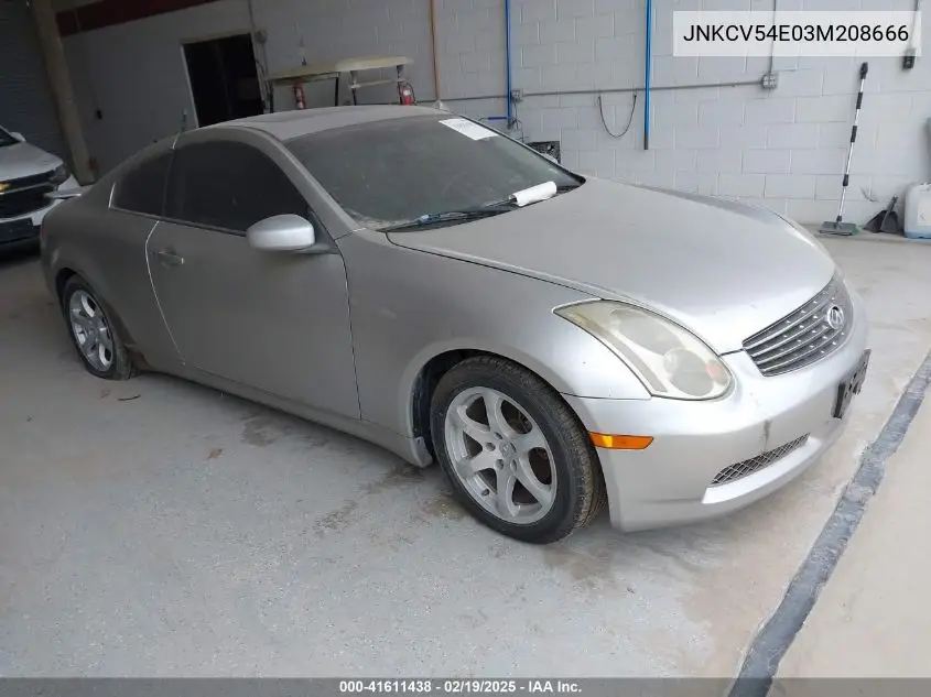 2003 Infiniti G35 Base W/Leather VIN: JNKCV54E03M208666 Lot: 41611438