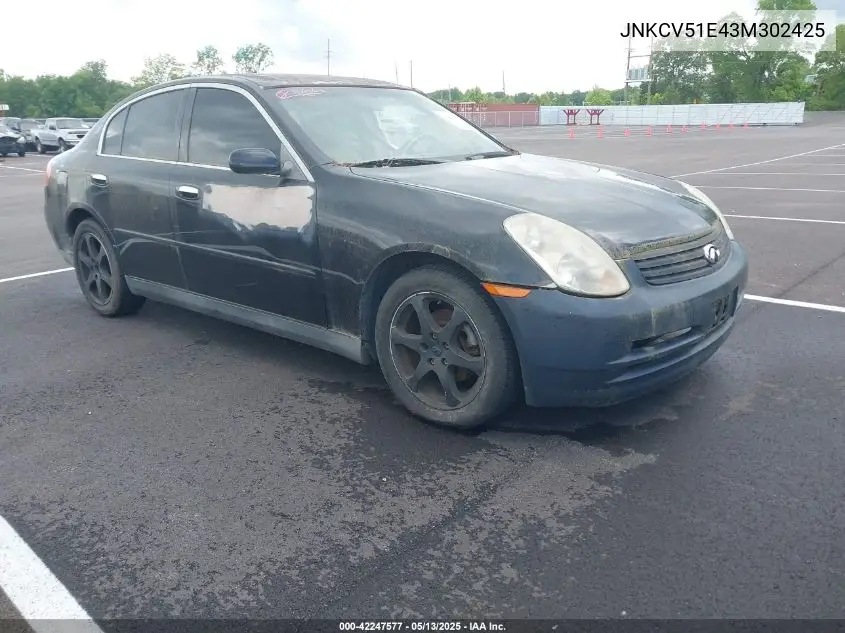 2003 Infiniti G35 Luxury Leather VIN: JNKCV51E43M302425 Lot: 42247577