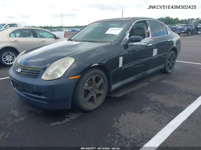 2003 Infiniti G35 Luxury Leather VIN: JNKCV51E43M302425 Lot: 42247577