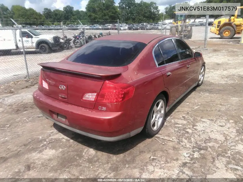 2003 Infiniti G35 Luxury Leather VIN: JNKCV51E83M017579 Lot: 42250929