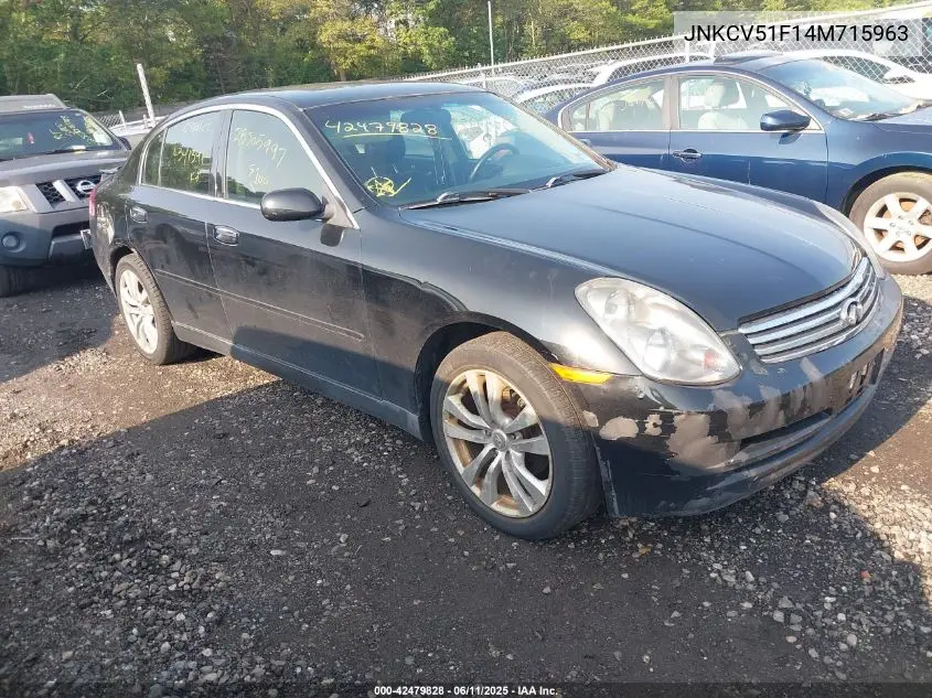 2004 Infiniti G35X VIN: JNKCV51F14M715963 Lot: 42479828