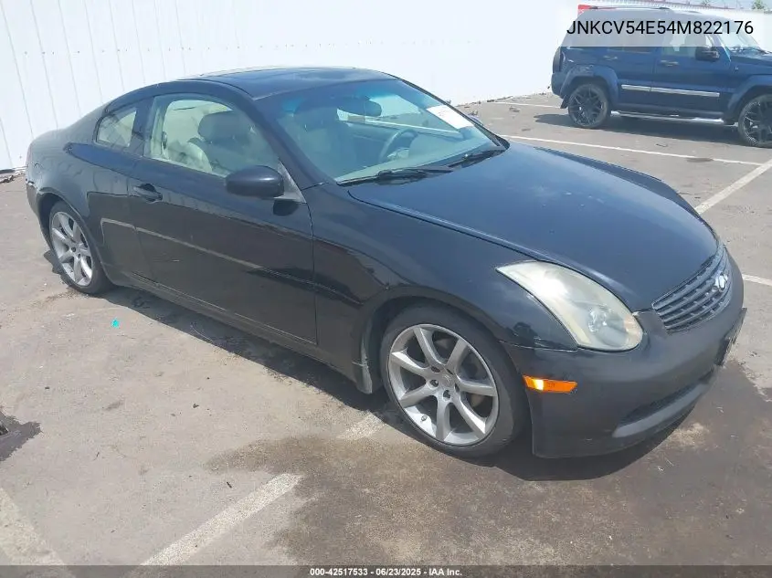 2004 Infiniti G35 VIN: JNKCV54E54M822176 Lot: 42517533