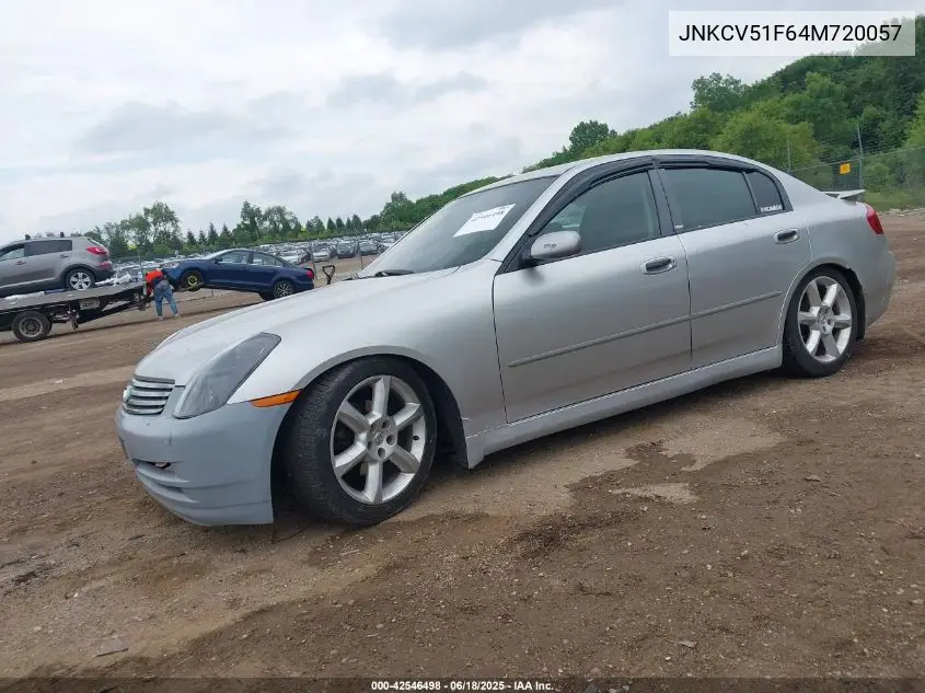 2004 Infiniti G35X VIN: JNKCV51F64M720057 Lot: 42546498