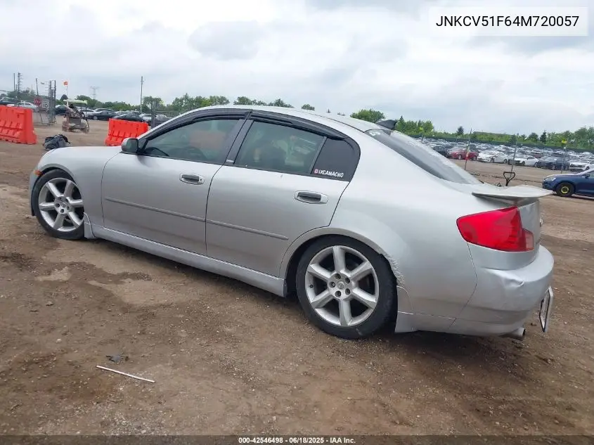 2004 Infiniti G35X VIN: JNKCV51F64M720057 Lot: 42546498