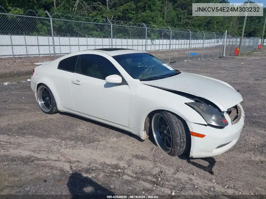 2004 Infiniti G35 VIN: JNKCV54E24M303232 Lot: 42546858
