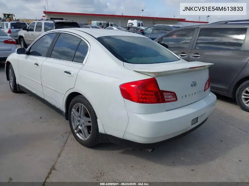 2004 Infiniti G35 VIN: JNKCV51E54M613833 Lot: 42569201