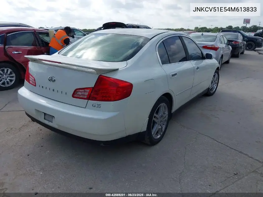 2004 Infiniti G35 VIN: JNKCV51E54M613833 Lot: 42569201