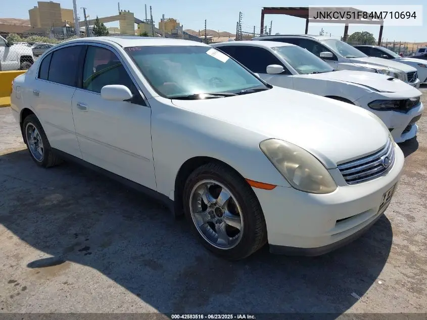 2004 Infiniti G35X VIN: JNKCV51F84M710694 Lot: 42583516