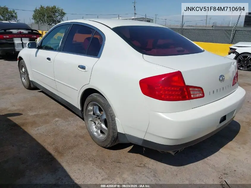 2004 Infiniti G35X VIN: JNKCV51F84M710694 Lot: 42583516
