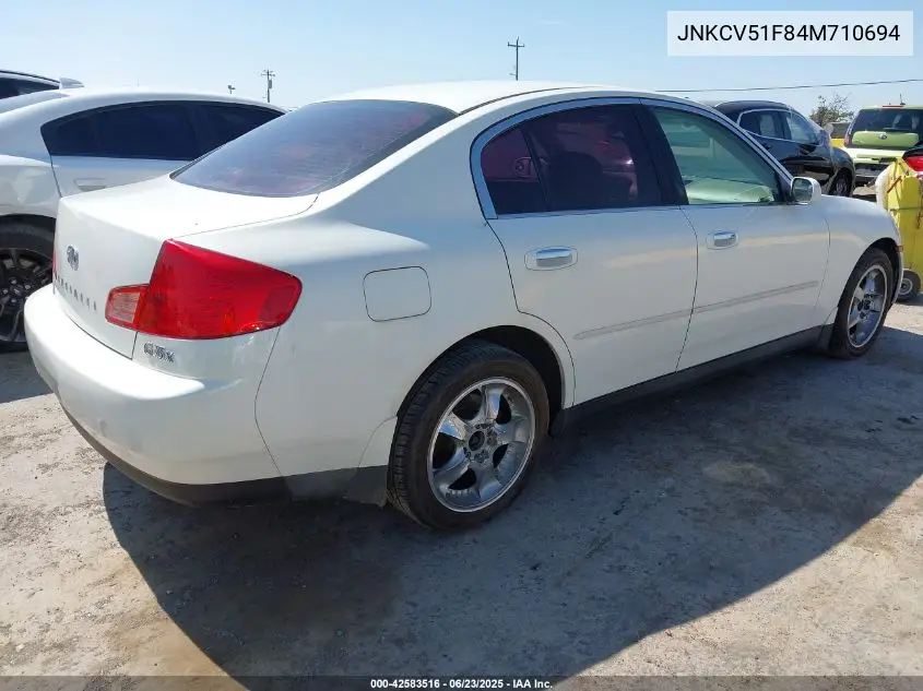2004 Infiniti G35X VIN: JNKCV51F84M710694 Lot: 42583516
