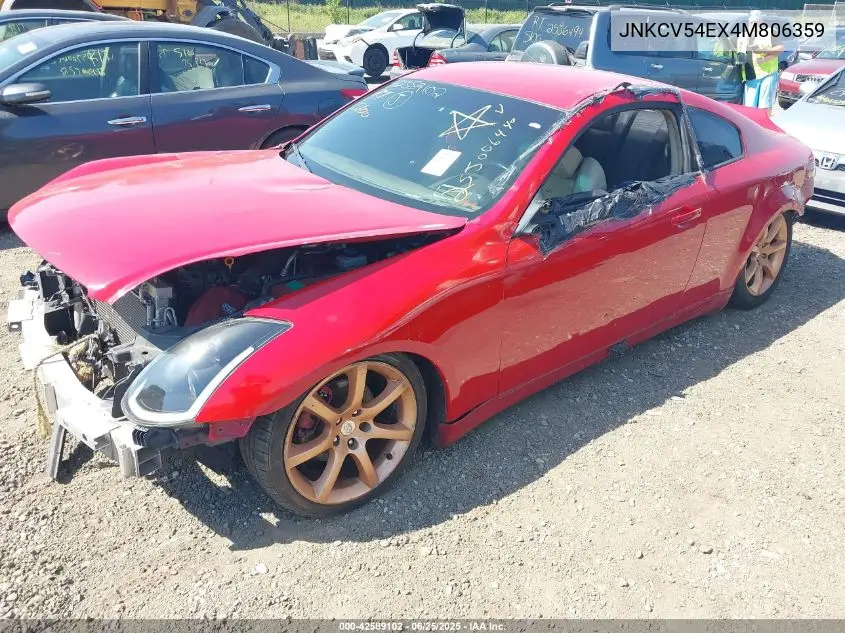 2004 Infiniti G35 VIN: JNKCV54EX4M806359 Lot: 42589102