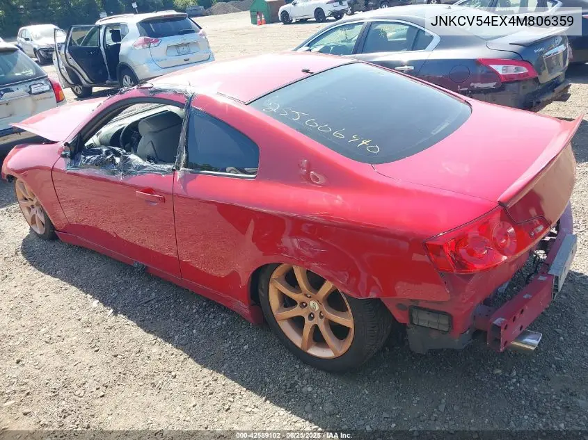 2004 Infiniti G35 VIN: JNKCV54EX4M806359 Lot: 42589102