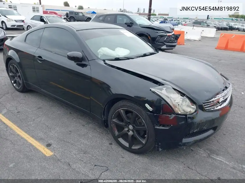 2004 Infiniti G35 VIN: JNKCV54E54M819892 Lot: 42596209