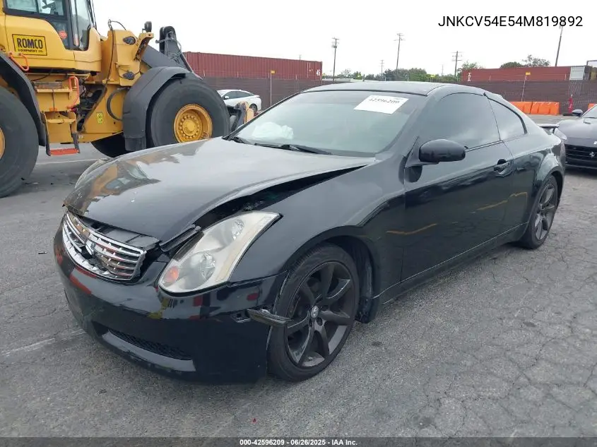2004 Infiniti G35 VIN: JNKCV54E54M819892 Lot: 42596209
