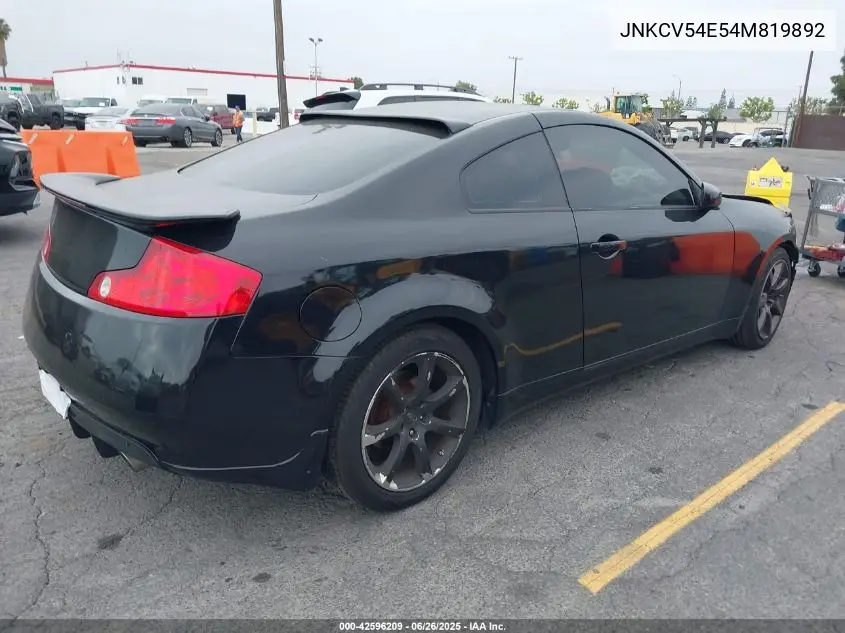 2004 Infiniti G35 VIN: JNKCV54E54M819892 Lot: 42596209