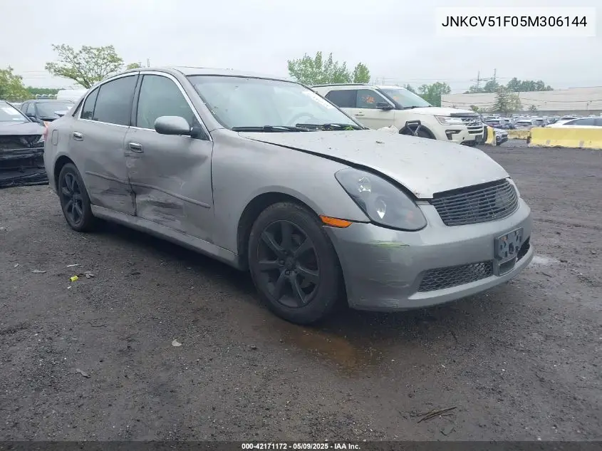 2005 Infiniti G35X VIN: JNKCV51F05M306144 Lot: 42171172