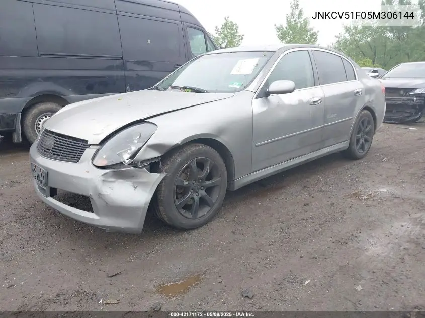 2005 Infiniti G35X VIN: JNKCV51F05M306144 Lot: 42171172