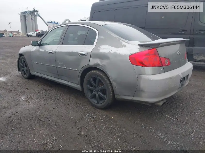 2005 Infiniti G35X VIN: JNKCV51F05M306144 Lot: 42171172