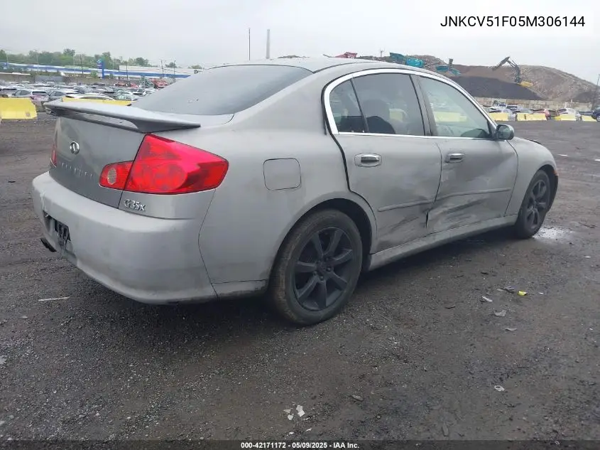 2005 Infiniti G35X VIN: JNKCV51F05M306144 Lot: 42171172