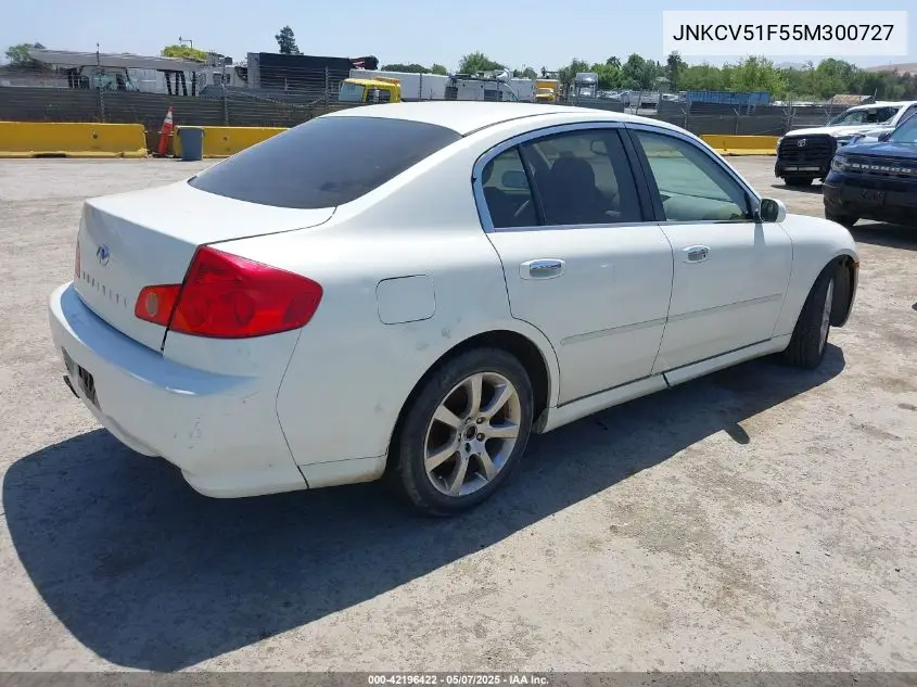 2005 Infiniti G35X VIN: JNKCV51F55M300727 Lot: 42196422