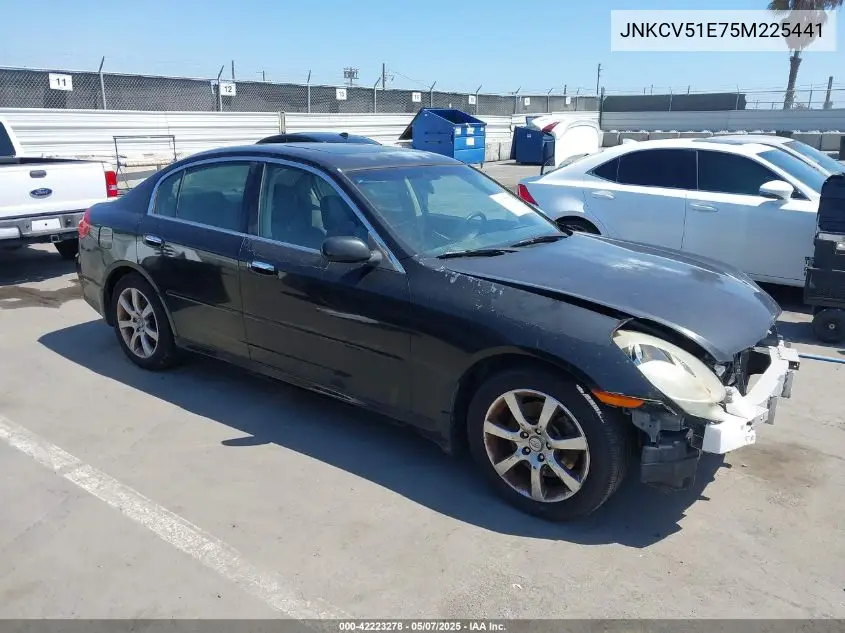2005 Infiniti G35 VIN: JNKCV51E75M225441 Lot: 42223278