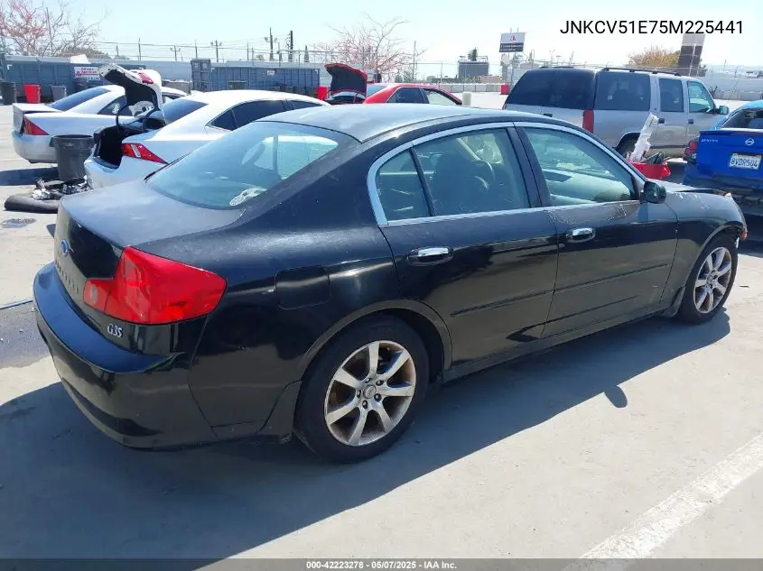 2005 Infiniti G35 VIN: JNKCV51E75M225441 Lot: 42223278