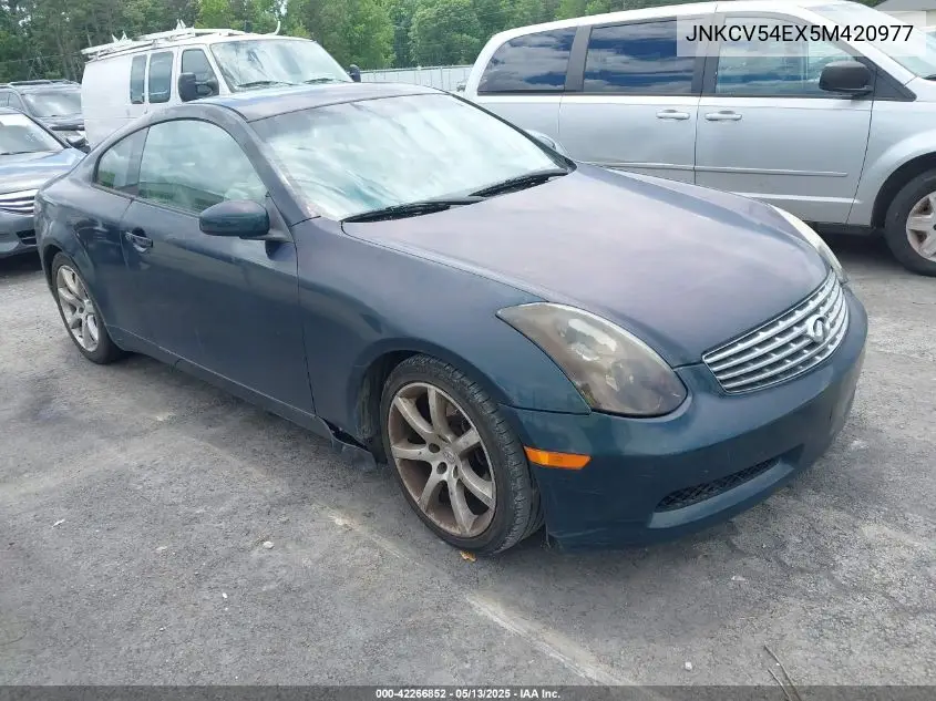 2005 Infiniti G35 VIN: JNKCV54EX5M420977 Lot: 42266852