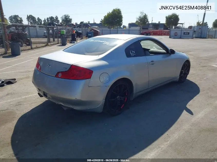 2005 Infiniti G35 VIN: JNKCV54E25M408841 Lot: 42582018