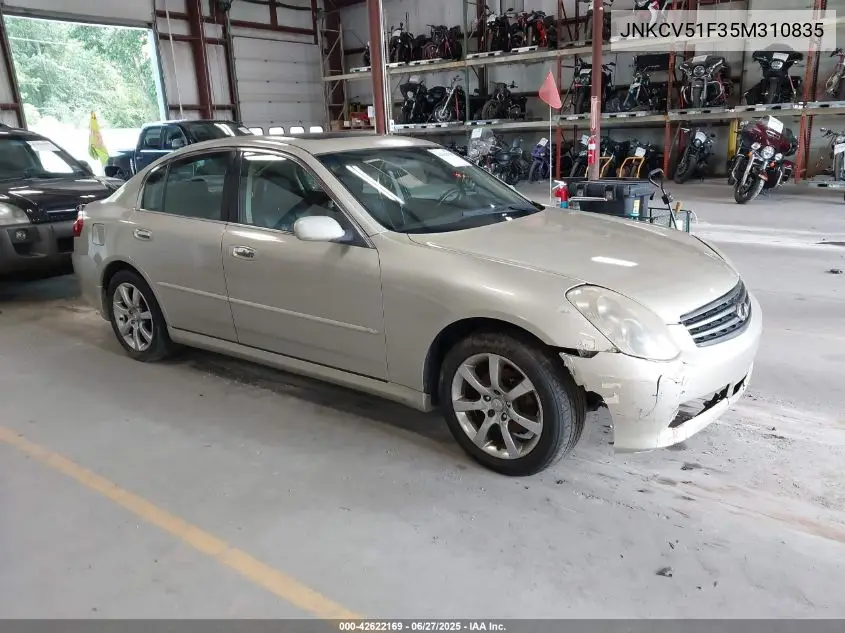 2005 Infiniti G35X VIN: JNKCV51F35M310835 Lot: 42622169