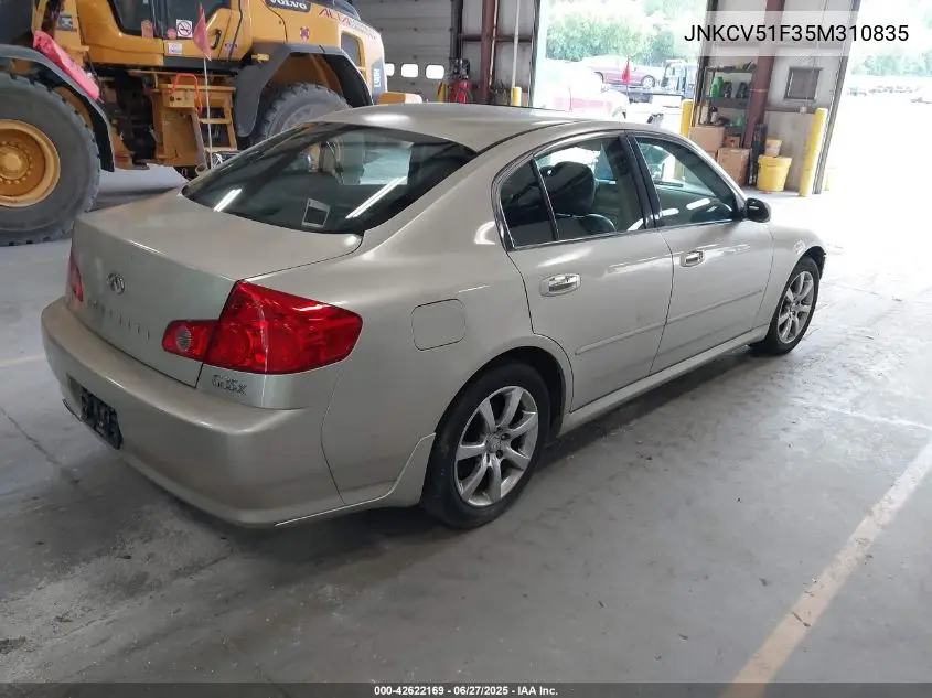 2005 Infiniti G35X VIN: JNKCV51F35M310835 Lot: 42622169