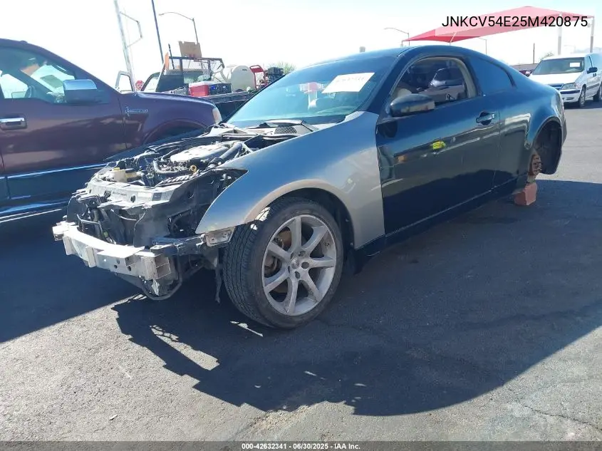 2005 Infiniti G35 VIN: JNKCV54E25M420875 Lot: 42632341