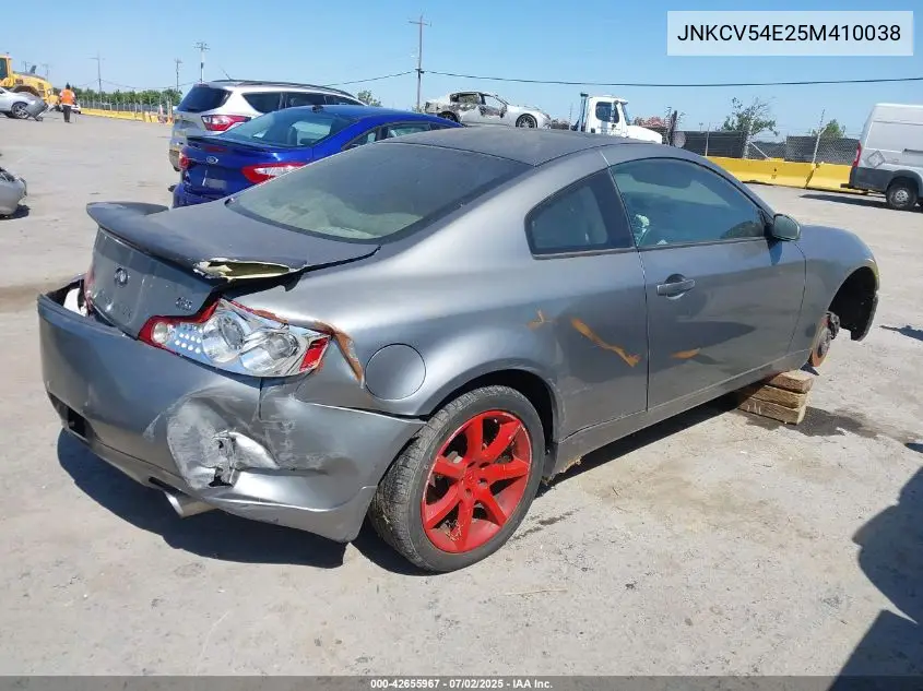 2005 Infiniti G35 VIN: JNKCV54E25M410038 Lot: 42655967