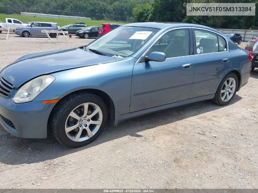 2005 Infiniti G35X VIN: JNKCV51F05M313384 Lot: 42806922