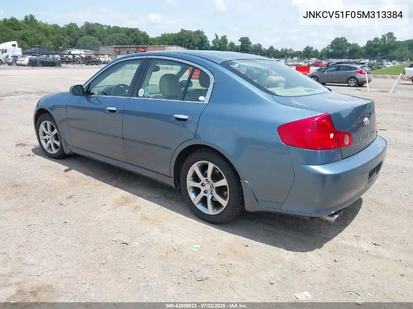 2005 Infiniti G35X VIN: JNKCV51F05M313384 Lot: 42806922